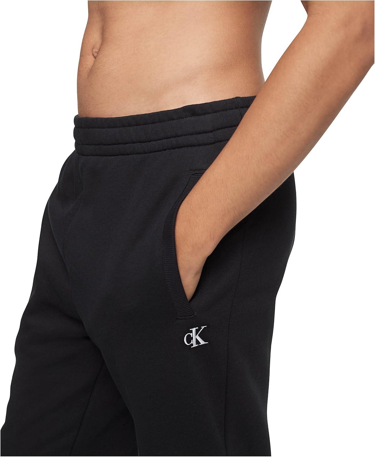 imageCalvin Klein Mens Monogram Logo Fleece JoggersClassic Black