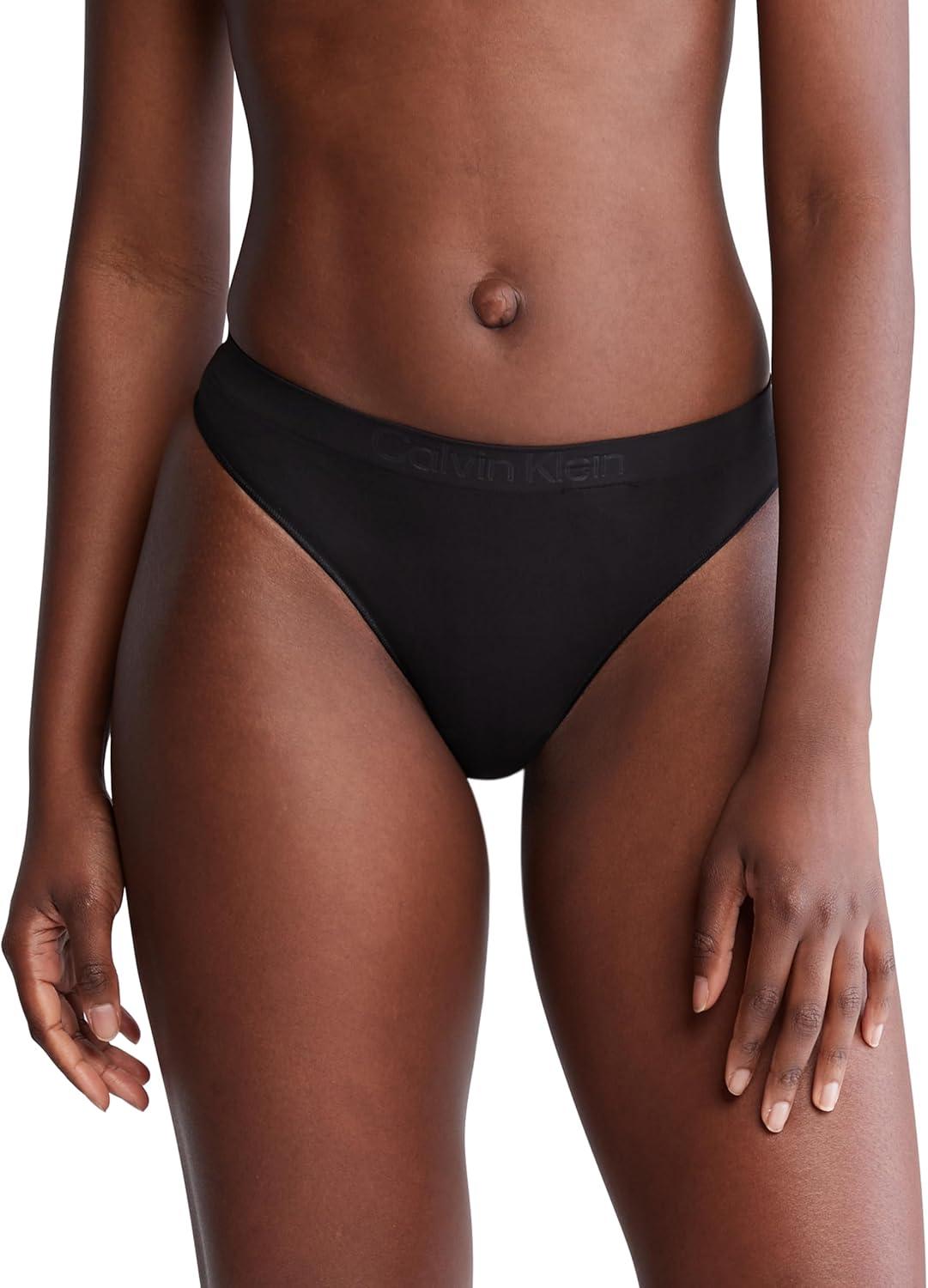 imageCalvin Klein Womens Bonded Flex Seamless 3Pack Mid Rise ThongBlack Black Black
