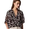 imageCalvin Klein Jeans Womens Chiffon Printed Wrap TopBlack