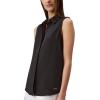 imageCalvin Klein Jeans Womens Crepe Sleeveless ButtonDown TopBlack