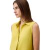 imageCalvin Klein Jeans Womens Crepe Sleeveless ButtonDown TopYellow