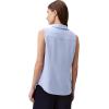 imageCalvin Klein Jeans Womens Crepe Sleeveless ButtonDown TopZen Blue