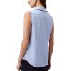 imageCalvin Klein Jeans Womens Crepe Sleeveless ButtonDown TopZen Blue