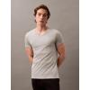 imageCalvin Klein Mens Cotton Classics 3Pack UndershirtsBlack  Grey Heather  White Vneck
