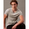 imageCalvin Klein Mens Cotton Classics 3Pack UndershirtsBlack  Grey Heather  White Vneck