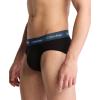 imageCalvin Klein Mens Cotton Stretch 3Pack BriefBlack Bodies W Spellbound  White  Blue Atoll Wb