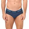 imageCalvin Klein Mens Cotton Stretch 3Pack BriefSpellbound  White  Blue Atoll