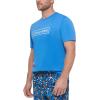 imageCalvin Klein Mens Standard Light Weight Quick Dry Short Sleeve 40 UPF Protection Active TopBlue Logo
