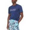 imageCalvin Klein Mens Standard Light Weight Quick Dry Short Sleeve 40 UPF Protection Active TopNavy Logo