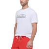 imageCalvin Klein Mens Standard Light Weight Quick Dry Short Sleeve 40 UPF Protection Active TopWhite Logo