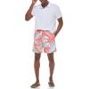 imageCalvin Klein Mens Standard Uv Protected Quick Dry Drawstring Patterned Swim TrunkHot Coral Palm