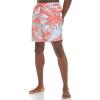 imageCalvin Klein Mens Standard Uv Protected Quick Dry Drawstring Patterned Swim TrunkHot Coral Palm