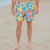 imageCalvin Klein Mens Standard Uv Protected Quick Dry Drawstring Patterned Swim TrunkTan Multi Aloha