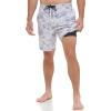 imageCalvin Klein Mens Standard Uv Protected Quick Dry Drawstring Patterned Swim TrunkWhite Watercolor