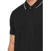 imageCalvin Klein Mens Stretch Pique Solid Tipped PoloBlack Beauty