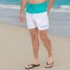 imageCalvin Klein Mens UV Protected Two Tone Logo Swim TrunkTurquoiseWhite