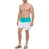 imageCalvin Klein Mens UV Protected Two Tone Logo Swim TrunkTurquoiseWhite