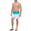 imageCalvin Klein Mens UV Protected Two Tone Logo Swim TrunkTurquoiseWhite