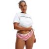 imageCalvin Klein Womens Carousel Logo Cotton Stretch Thong Panties 3 PackRainer Stripe Strawberry ShakeRoyaltyBlack