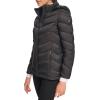 imageCalvin Klein Womens Classic Hooded Zip Front Puffer CoatLightweight Chevron Black