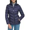 imageCalvin Klein Womens Classic Hooded Zip Front Puffer CoatLightweight Chevron Classic Blue