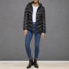 imageCalvin Klein Womens Classic Hooded Zip Front Puffer CoatLightweight Chevron Ebony