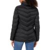 imageCalvin Klein Womens Classic Hooded Zip Front Puffer CoatLightweight Chevron Ebony
