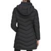 imageCalvin Klein Womens Classic Hooded Zip Front Puffer CoatLightweight Chevron Ebony