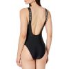 imageCalvin Klein Womens Classic Over The Shoulder One Piece SwimsuitBlack Logo