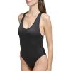 imageCalvin Klein Womens Classic Over The Shoulder One Piece SwimsuitBlack Silky Rib