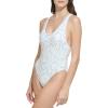 imageCalvin Klein Womens Classic Over The Shoulder One Piece SwimsuitSoft White Monogram