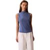 imageCalvin Klein Womens Crepe Mock Neck TopBijou Blue