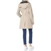 imageCalvin Klein Womens Double Breasted Belted Rain Jacket with Removable HoodBlush