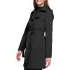 imageCalvin Klein Womens Double Breasted Belted Rain Jacket with Removable HoodDeep Black