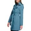 imageCalvin Klein Womens Double Breasted Belted Rain Jacket with Removable HoodDouble Breasted Oasis Teal