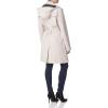 imageCalvin Klein Womens Double Breasted Belted Rain Jacket with Removable HoodDouble Breasted Oyster