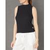 imageCalvin Klein Womens Everyday Embrodery Monogram Cropped SS Short Sleeve Mock NeckBlack