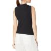 imageCalvin Klein Womens Everyday Embrodery Monogram Cropped SS Short Sleeve Mock NeckBlack