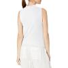 imageCalvin Klein Womens Everyday Embrodery Monogram Cropped SS Short Sleeve Mock NeckWhite