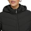 imageCalvin Klein Womens Everyday Hooded Zip Front Puffer Long Sleeve CoatLightweight Hooded Ebony
