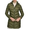 imageCalvin Klein Womens Everyday Hooded Zip Front Puffer Long Sleeve CoatLightweight Military