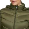 imageCalvin Klein Womens Everyday Hooded Zip Front Puffer Long Sleeve CoatLightweight Military
