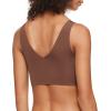 imageCalvin Klein Womens Invisibles Comfort Seamless Lightly Lined V Neck Bralette BraChestnut