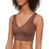 imageCalvin Klein Womens Invisibles Comfort Seamless Lightly Lined V Neck Bralette BraChestnut