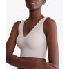 imageCalvin Klein Womens Invisibles Comfort Seamless Lightly Lined V Neck Bralette BraCloud Gray