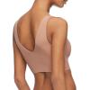 imageCalvin Klein Womens Invisibles Comfort Seamless Lightly Lined V Neck Bralette BraLight Chestnut