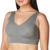 imageCalvin Klein Womens Invisibles Comfort Seamless Lightly Lined V Neck Bralette BraPewter