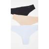 imageCalvin Klein Womens Invisibles Seamless Thong Panties 3 PackAmethyst CreamLight CaramelBlack