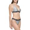 imageCalvin Klein Womens Low Waisted Elastic Logo Triangle Bikini SetPlatinum Shimmer Logo