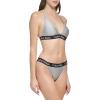 imageCalvin Klein Womens Low Waisted Elastic Logo Triangle Bikini SetPlatinum Shimmer Logo
